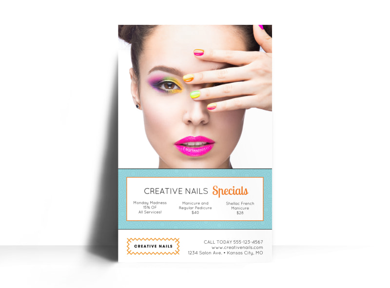 Nail Salon Advertising Specials Poster Template