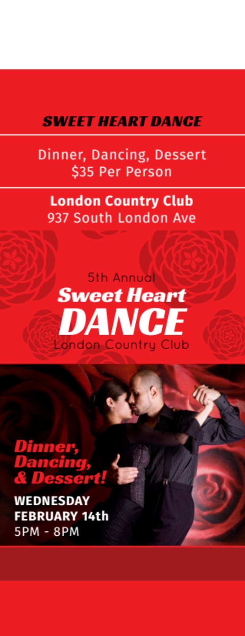 Valentine's Day Dance Ticket Template