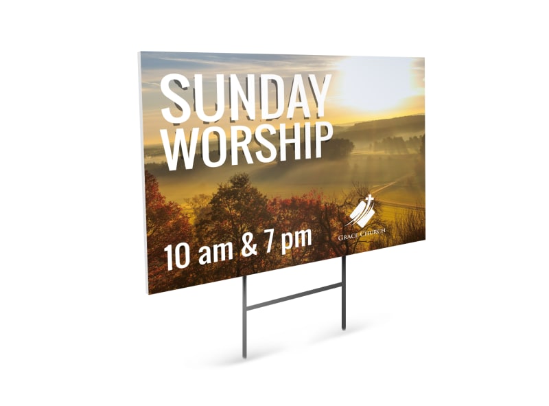 Sunday Worship Church Yard Sign Template