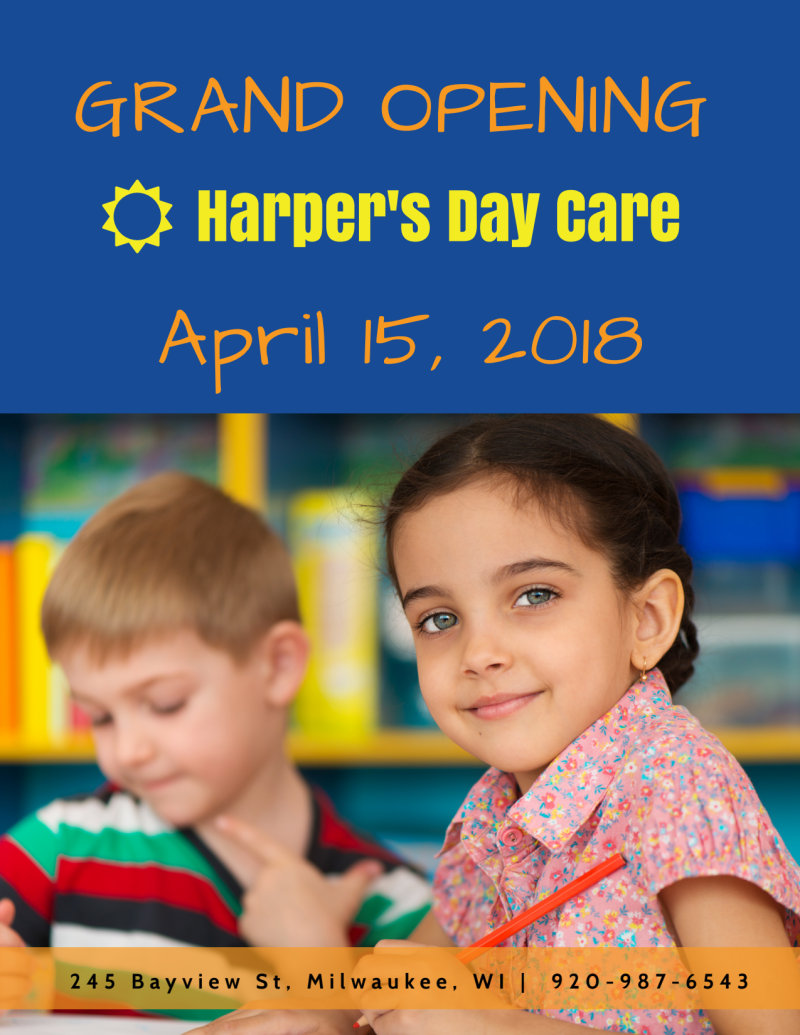 Harper Daycare Grand Opening Flyer Template