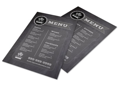 Chalk Brewery Menu Template preview