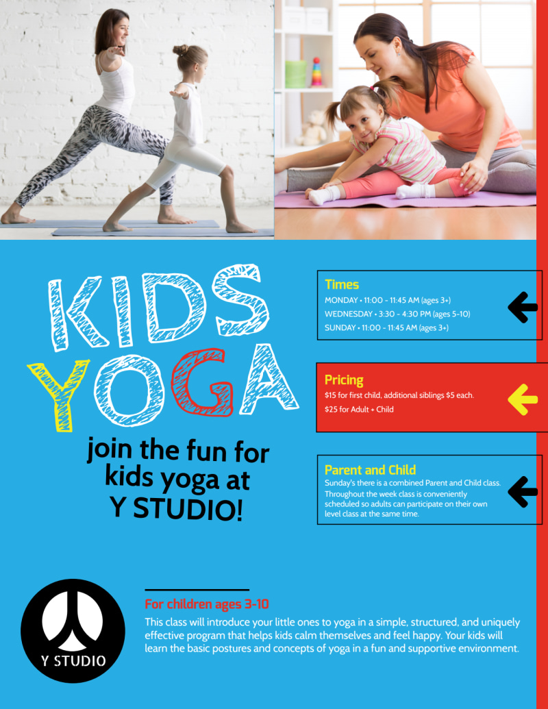 Playful Kids Yoga Flyer Template