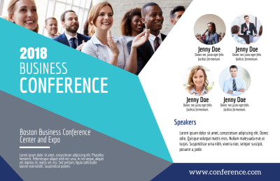 Business Conference Invitation Postcard Template Preview 1