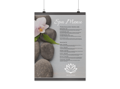 Elegant Spa Menu