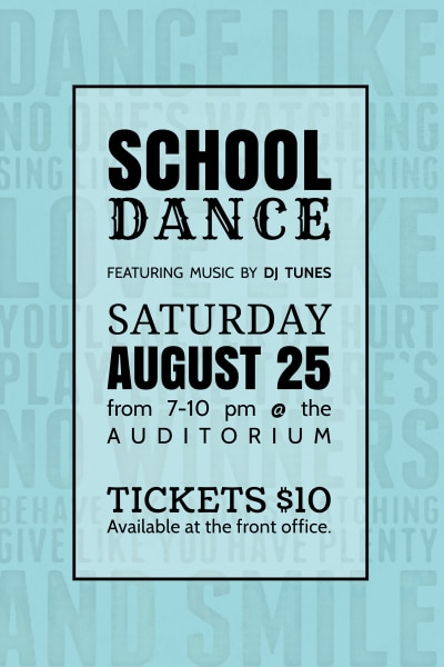 Teal School Dance