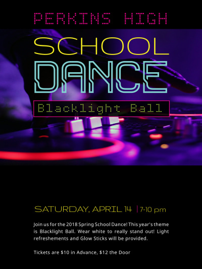School Dance Blacklight Ball