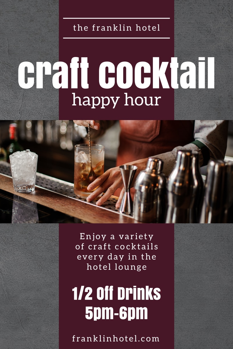 Hotel Cocktail Happy Hour Poster Template