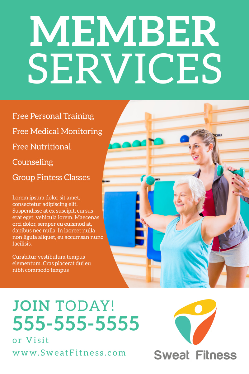 Fitness Member Service Poster Template