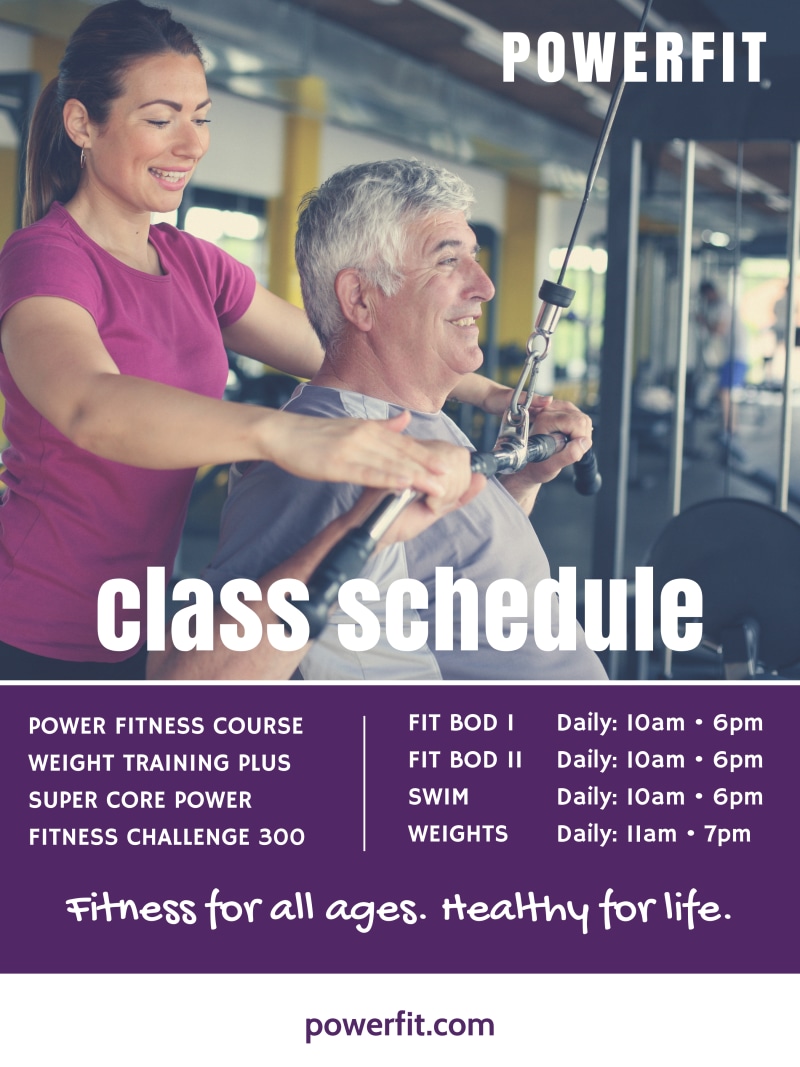 Fitness Class Schedule Poster Template