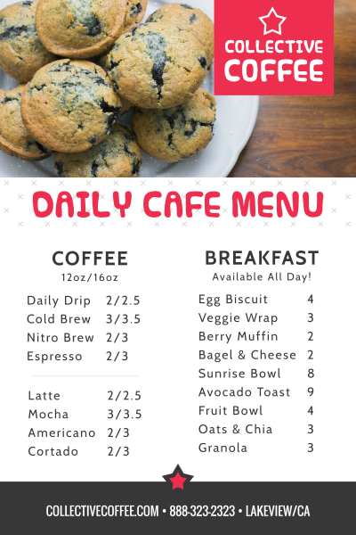 Coffee Daily Menu