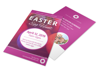 Pink Easter Egg Hunt Flyer Template preview