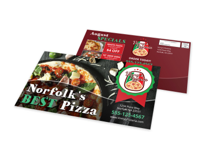 Best Pizza Restaurant EDDM Postcard Template preview