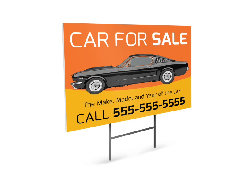 Custom Car For Sale Yard Sign Template