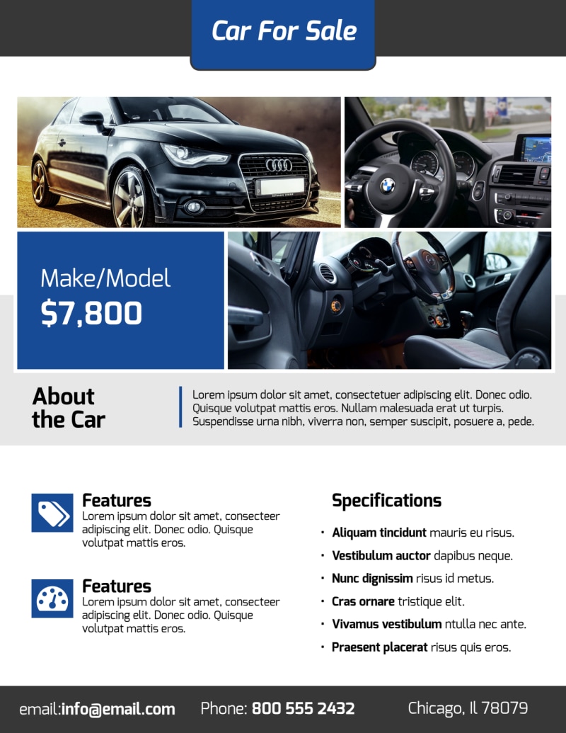 Modern Car For Sale Flyer Template