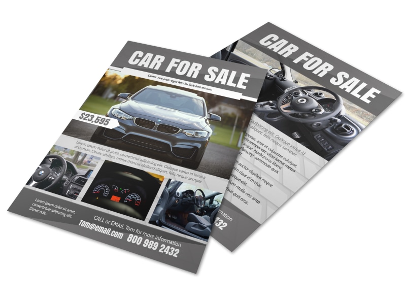 Black Car For Sale Flyer Template