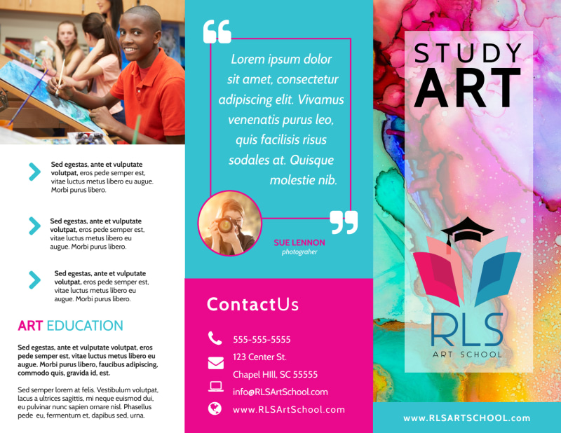 Awesome Art School Tri-Fold Brochure Template