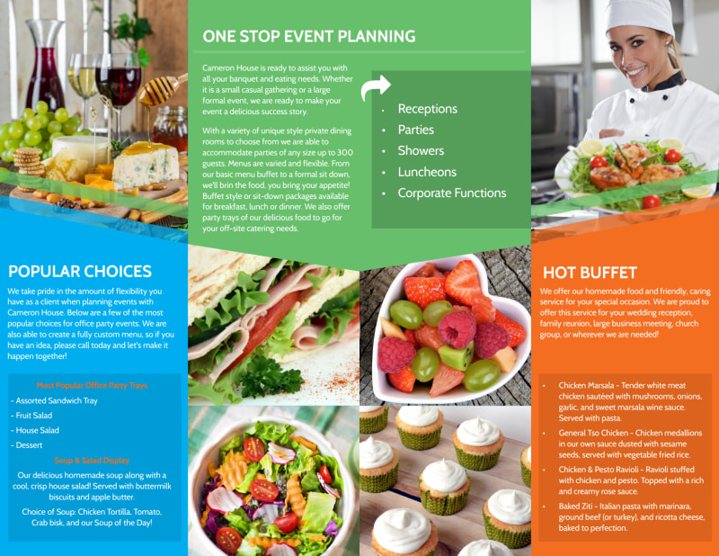 Catering & Events Bi-Fold Brochure Template