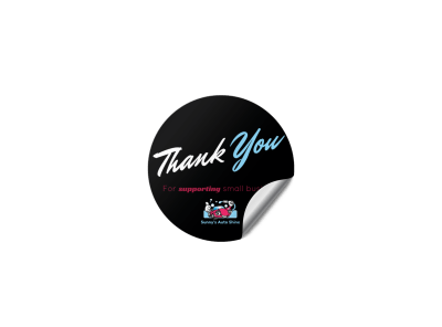 Car Wash Thank You Sticker