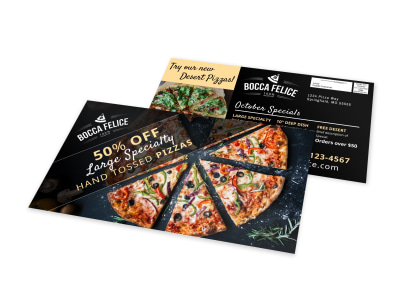 Italian Pizza Restaurant EDDM Postcard Template preview