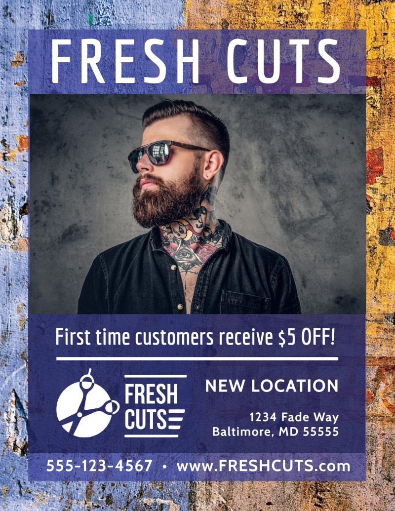 Fresh Cuts Barber Shop Flyer Template