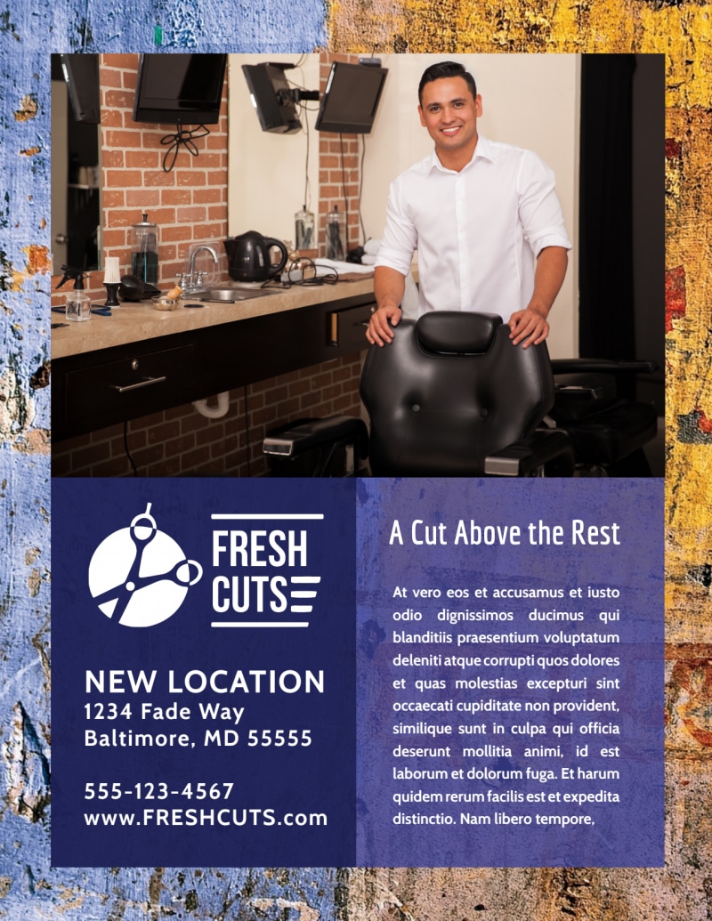 Fresh Cuts Barber Shop Flyer Template