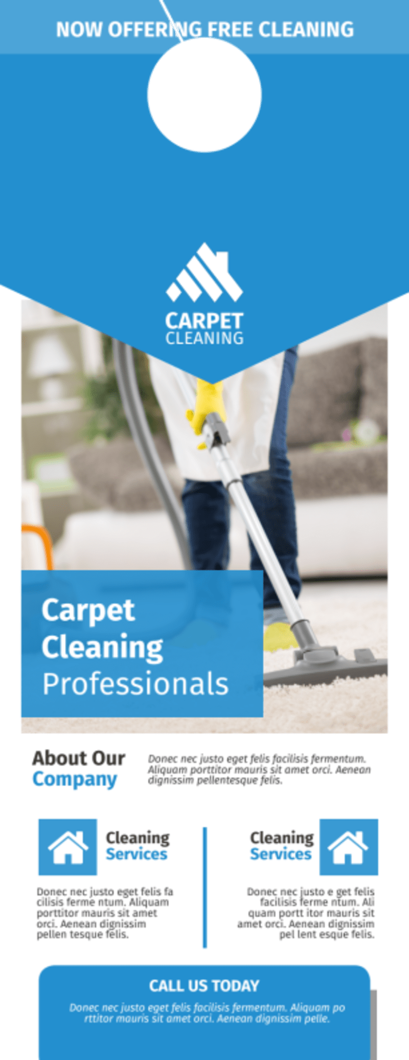 Special Carpet Cleaning Door Hanger Template