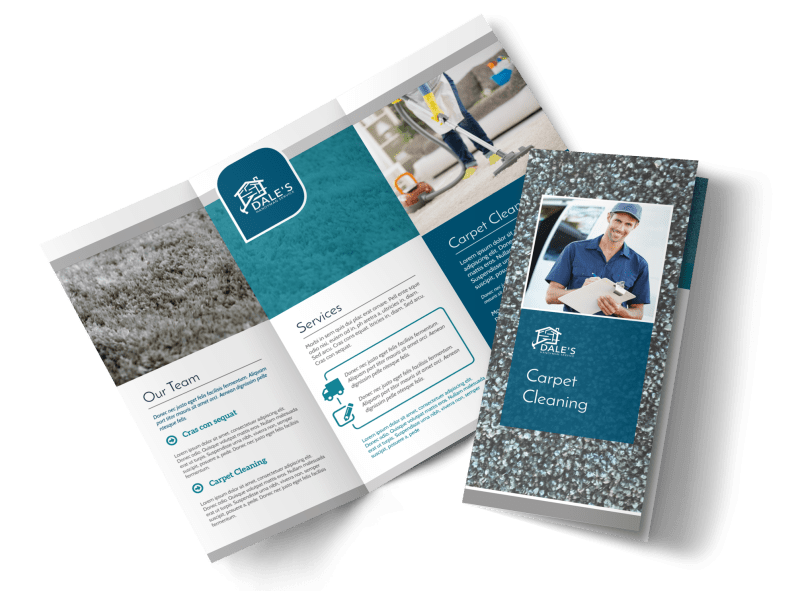Simple Carpet Cleaning TriFold Brochure Template