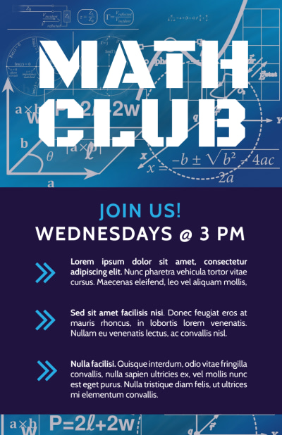Math Club Flyer Template MyCreativeShop
