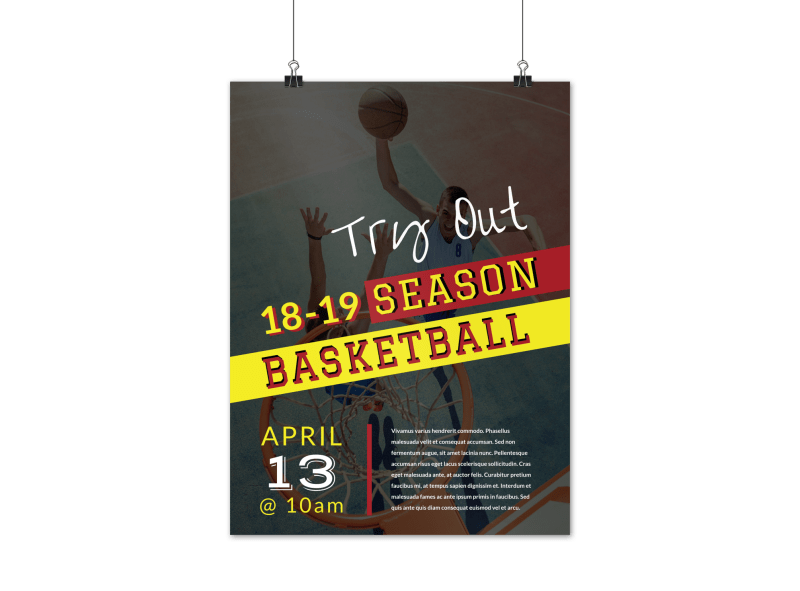 Basketball Try Outs Poster Template