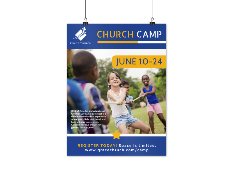 Fun Church Camp Poster Template | MyCreativeShop