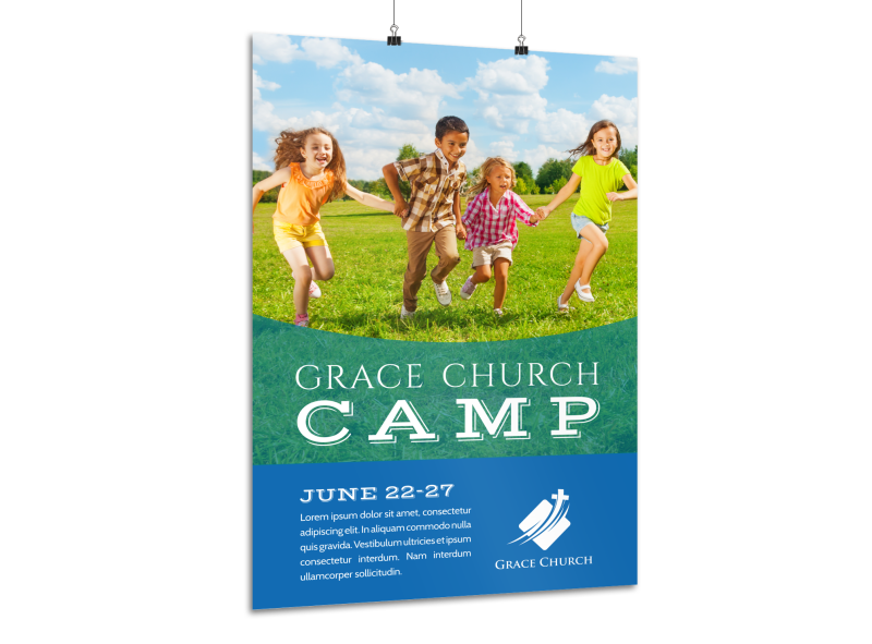 Classic Church Camp Poster Template | MyCreativeShop