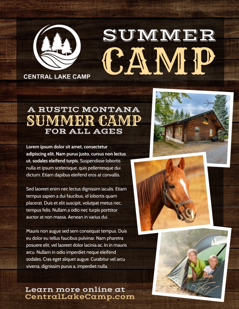 Rustic Summer Camp Flyer Template | MyCreativeShop