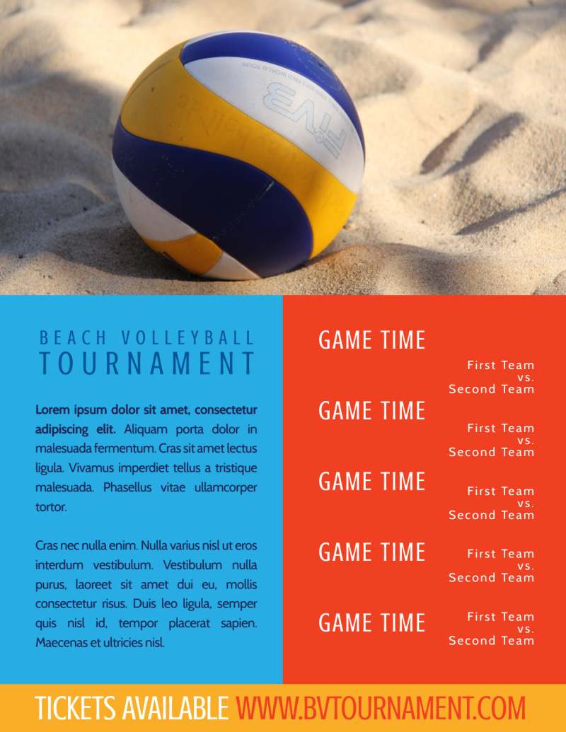 Beach Volleyball Tournament Flyer Template