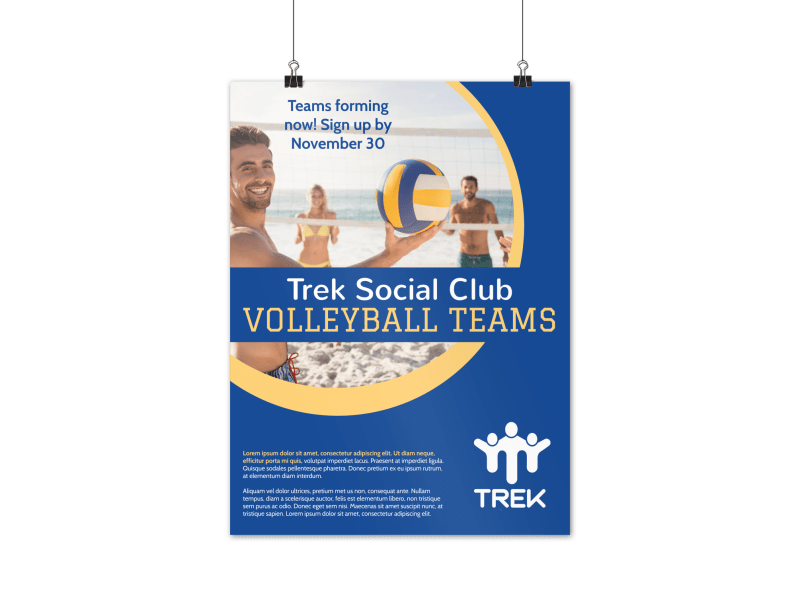 Volleyball Sign Up Poster Template
