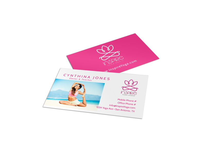 Pink Yoga Business Card Template