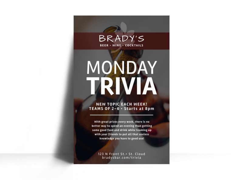 monday trivia bar poster template mycreativeshop trivia flyer template