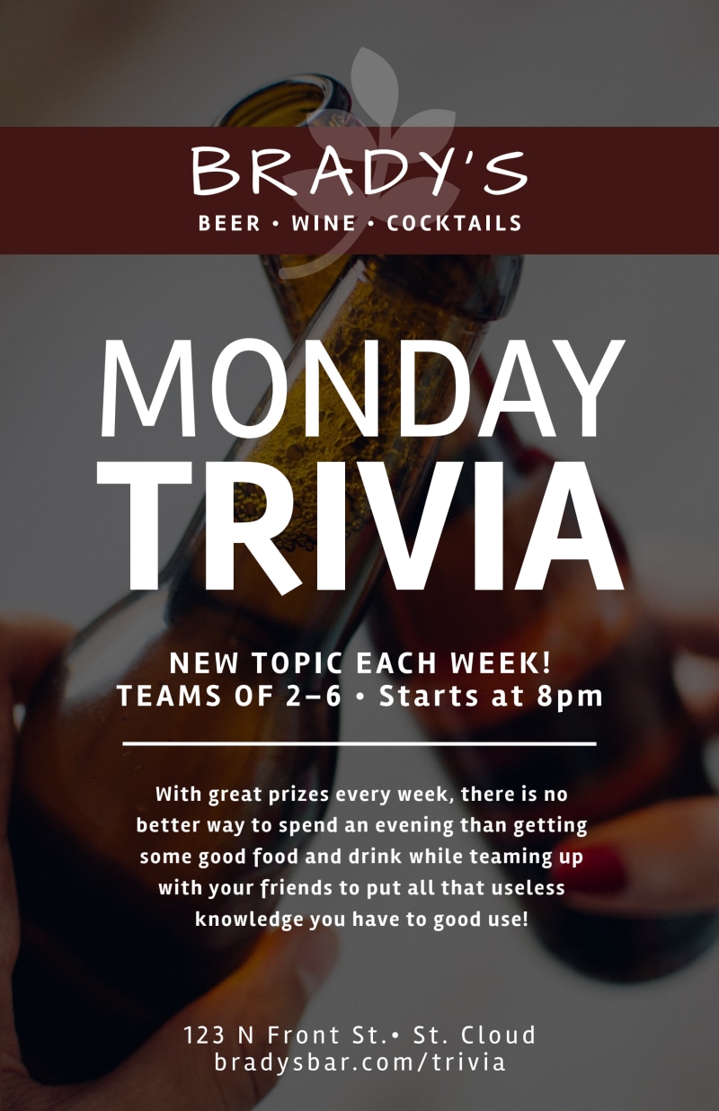 Monday Trivia Bar Poster Template