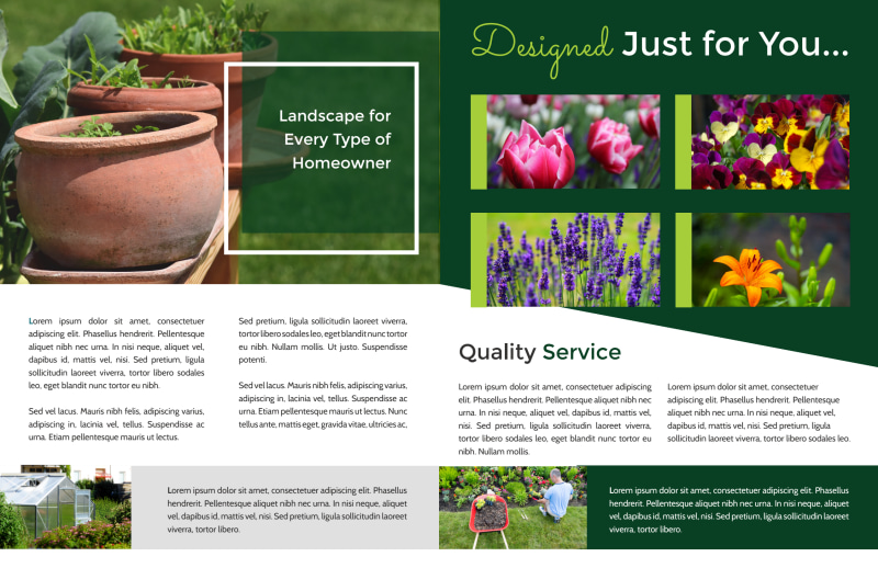 Residential Landscape Design Bi-Fold Brochure Template