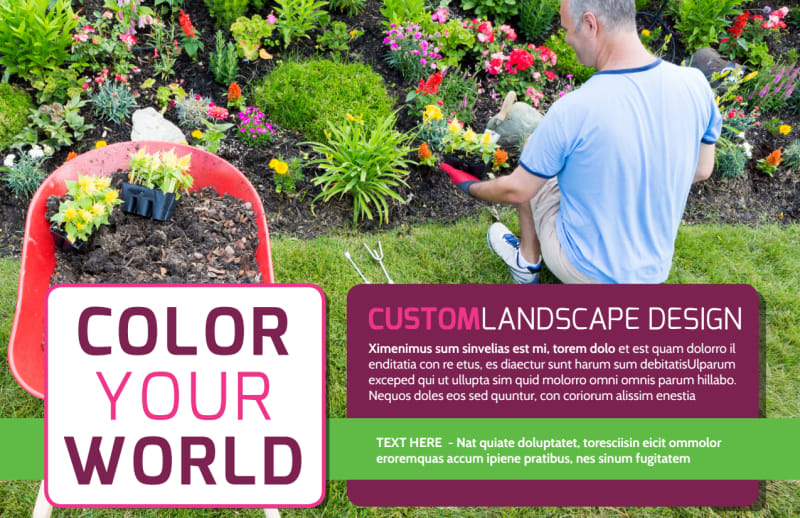 Custom Landscape Design Postcard Template