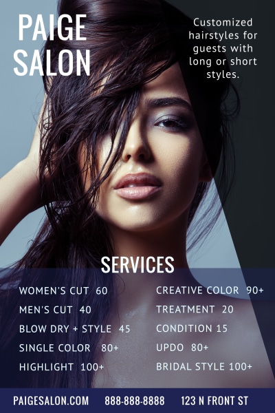Hair Salon Service Price