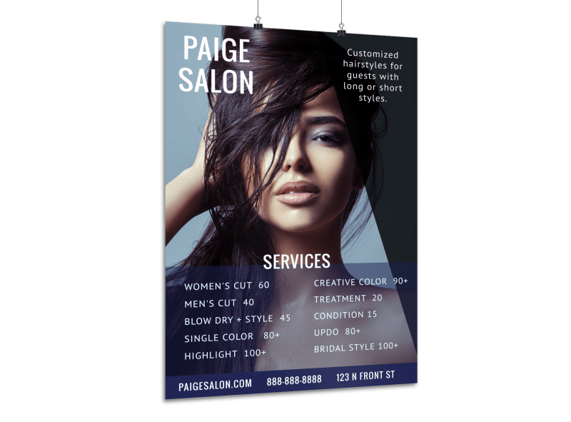 Hair Salon Service Price Poster Template