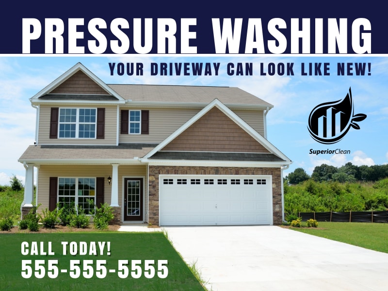 Driveway Pressure Washing Yard Sign Template