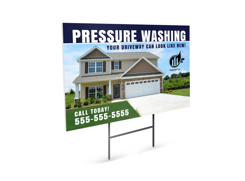 Driveway Pressure Washing Yard Sign Template