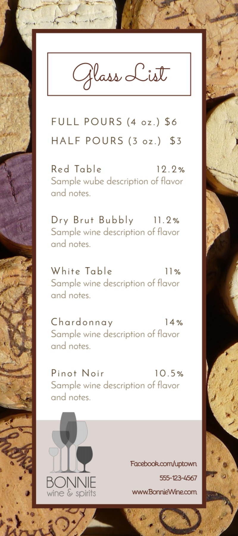 Wine Glass Menu Template | MyCreativeShop