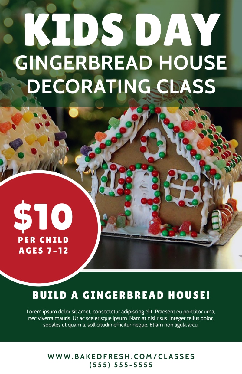 Christmas Gingerbread House Poster Template