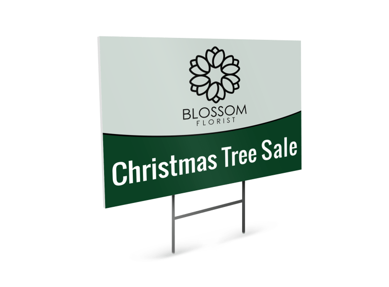 Green Christmas Tree Sale Yard Sign Template