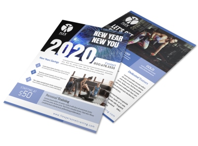 New Year Fitness Flyer Template preview