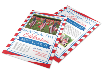 Classic Memorial Day Celebration Flyer Template preview