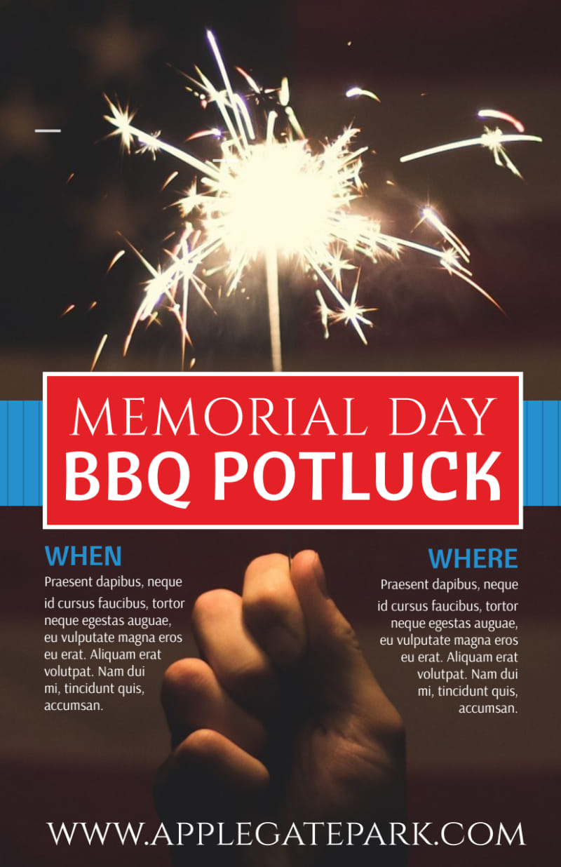 Memorial Day Potluck Flyer Template