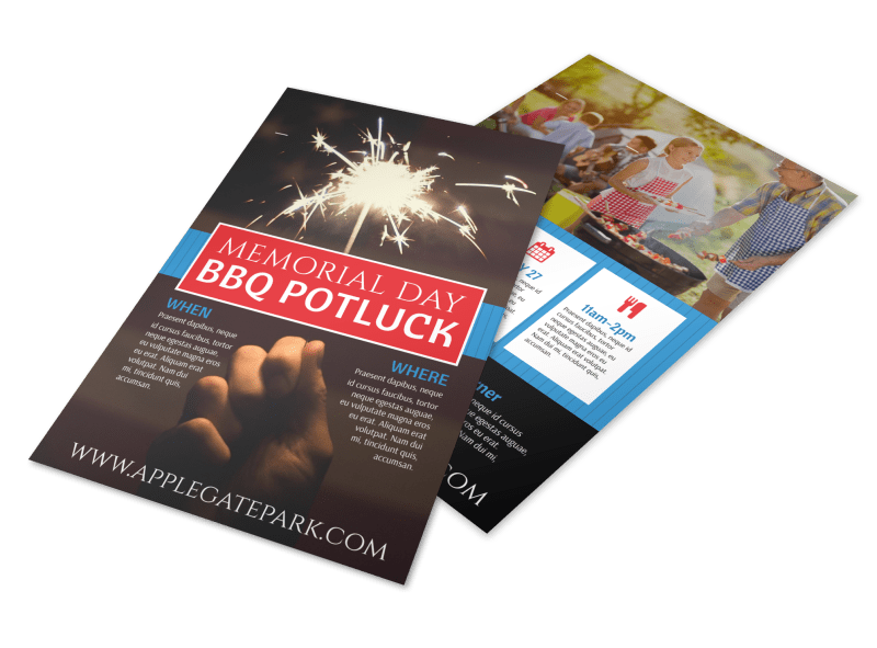 Memorial Day Potluck Flyer Template
